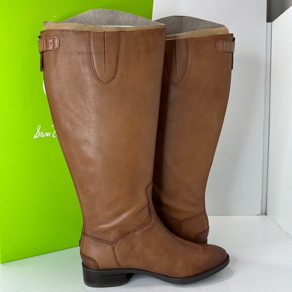 Sam Edelman Penny 2 Knee High Leather Boots Side Zip Whiskey Women's 7M/37 NWB - Picture 5 of 10